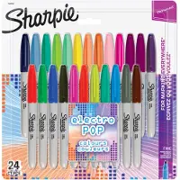 Sharpie Fine, 24 stykker, Flerfarget, Fin tupp, Grå, Flerfarget, Rund, Fint