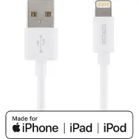 Deltaco USB-A Lightning-Kabel 1 m, Vit