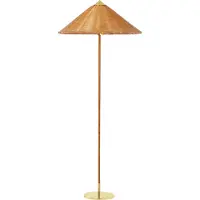 Gubi 9602 gulvlampe, messing, med strå-skjerm