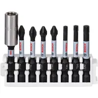 Bosch Impact Control-skrutrekkerbits, pakke med 8 deler, 2xPH2, 2xPZ2, 1xT20, 1xT25, 1xT30