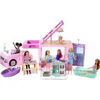 Mattel Barbie 3-in-1 DreamCamper campingvognlekesett 50 stk., 3–7 år, rosa