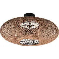 TRIO Taklampe Hedda av sisal og metall