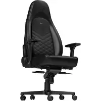 Noblechairs ICON - Stol - armlener - T-formet - tipping - roterende - aluminium, polyuretan, stål, nylon/polyetylen, polyuretanlær - svart