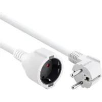 Bachmann 5 m H05VV-F 3G1, 7, hvit, 50 mm², jordingskontaktforlengelse 3-pinners