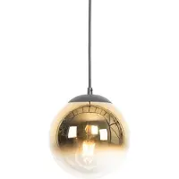 QAZQA Art Deco-pendellampe sort med gullglass 20 cm - Pallon