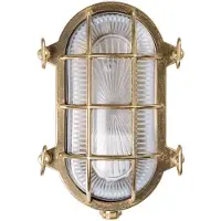 MORETTI Vegglampe Tortuga oval 22,5 cm nat.mess./klar