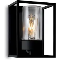 MORETTI Utendørs vegglampe Cubic³ 3366 svart/klar