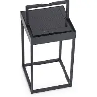 LUCANDE LED-solcellelampe Lynzy, 38 cm, svart, metall, IP65