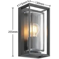 Arcchio utendørs vegglampe Ismera, antrasitt, E27, IP65