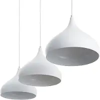 LINDBY Elamira pendellampe, hvit, metall, 133 cm, 3 lyskilder.