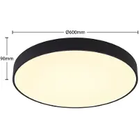 Arcchio LED-taklampe Vanida, svart, Ø 60 cm, opp/ned