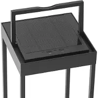 LUCANDE LED-solcellelampe Lynzy, 58 cm, svart, metall, IP65