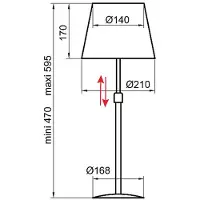 Aluminor Store bordlampe, alu/svart