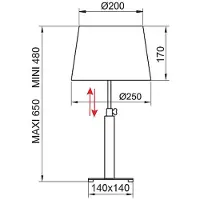 Aluminor Quatro Up bordlampe eik grå / krom