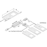 Hera LED-benkbelysning Eco-Pad F 3 stk 4 000 K svart
