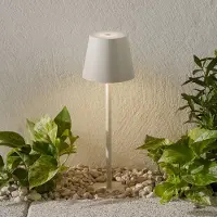 Zafferano Poldina LED-lampe med jordspyd og batteri, hvit