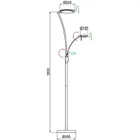 Aluminor Kitel 89 LED-gulvlampe med LED-leselampe