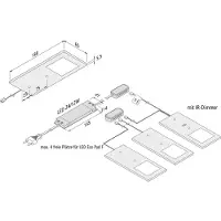 Hera LED-benkbelysning Eco-Pad F 3 stk 3 000 K svart