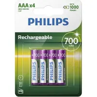 Philips Multilife R03B4A70 - Batteri 4 x AAA - NiMH - (oppladbart) - 700 mAh