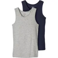 Name it Undertrøye - Noos - NkmTank - 2-pack - Grey Melange - - 6 år (116) - Undertrøye