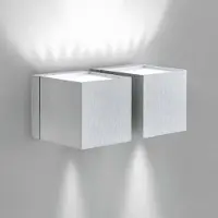 Milan Iluminación Vegglampe Dau up-og downlight aluminium 2 lys