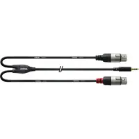 Cordial CFY 1.8 WFF, 3.5mm, Hankjønn, 2 x XLR, Hunkjønn, 1,8 m, Sort