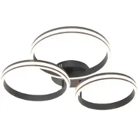 QAZQA Taklampe svart inkl. LED 3-trinns dimbar 3-lys - Navara