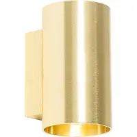 QAZQA Moderne vegglampe gull rund 2-lys - Sandy