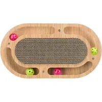 Trixie Klorebrett til Katt med Treramme - Inkluderer Kattemynte og Lekeballer