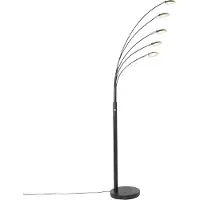 QAZQA Design gulvlampe svart inkl. 5-lys dimmbar LED - Sixties Trento