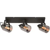 Freelight Fumoso takspotlight, lengde 61 cm, svart/grå, 3-lys.