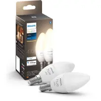 Philips Hue White E14 B39 Candle Light - 2-pakning