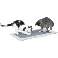 Trixie Kradsemåtte med plys grænse, 55 × 35 cm, lysegrå