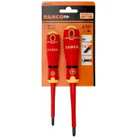 Bahco Insulated With Slotted Combi Tip And Pozidrivfit With Multi-component Handle Skrutrekkersett 2 Enheter