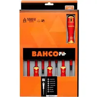 Bahco Insulated Fit Slotted And Pozidriv With Multi-component Handle Skrutrekkersett 7 Enheter
