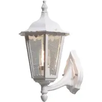 Konstsmide Firenze utendørs vegglampe, hvit, fatning øverst, 48 cm