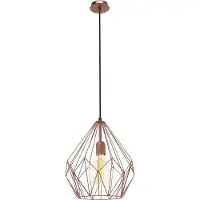 Eglo Pendellampe Carlton i vintage-stil, kobber Ø 31 cm