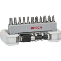 Bosch Powertools 11-delers skrutrekkerbits-sett inklusive bitsholder PH1, PH2, PH3, PZ1, PZ2, PZ3, T10, T15, T20, T25, T30, 25 mm