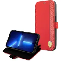 Ferrari FESAXFLBKP13SRE iPhone 13 mini 5,4" rød/rød bok On Track Carbon Stripe