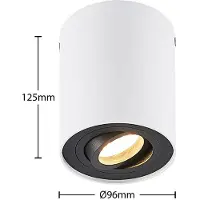 Arcchio downlight Jolina, rund, hvit/svart, 13 cm, metall