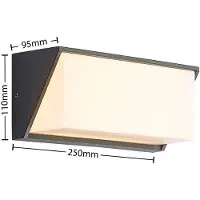 LINDBY utendørs LED-vegglampe Malim, 25 cm, antrasitt, IP65
