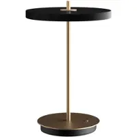 UMAGE LED-bordlampe med batteri, Asteria Move, svart/messing, 31 cm