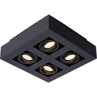 Lucide Downlight Xirax, 4 lyskilder, svart