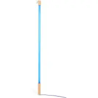 Seletti LED-lampe Linea, blå, detaljer i tre, universal