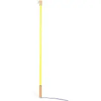 Seletti LED-lampe Linea, gul, detaljer i tre, universal