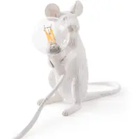 Seletti Muselampe LED-pære USB sittende hvit