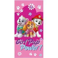 Licens Paw Patrol håndkle - 70x140 cm - 100% bomull - Girl Pup Power - Mykt badehåndkle med Skye, Everest og Marshall