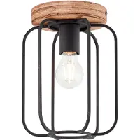 Brilliant Taklampe Tosh, Ø 20 cm, tre, metall, svart