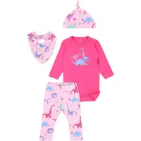 Name it Sett - Body/Bukser/Lue/Smekke - NbfBaba - Fuchsia Lilla - - 62 - Langermet Body