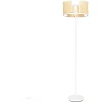 QAZQA Oriental gulvlampe hvit med rotting 40 cm - Akira